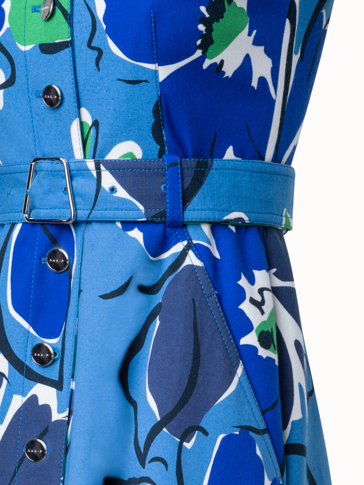 Midi Dress with Sketched Abraham Flower Print