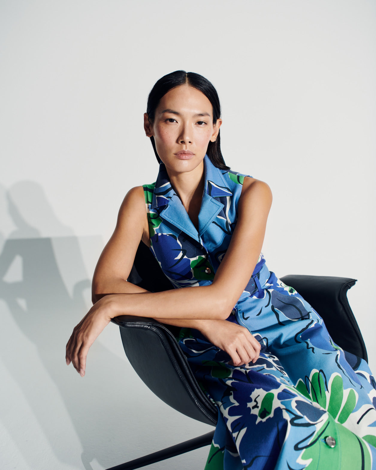 Midi Dress with Sketched Abraham Flower Print