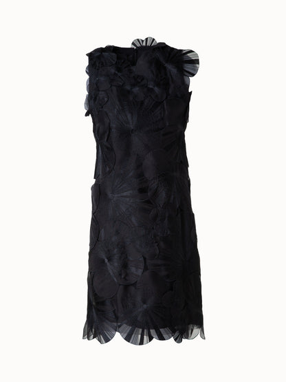 Short Sheath Dress with Poppy Embroidery