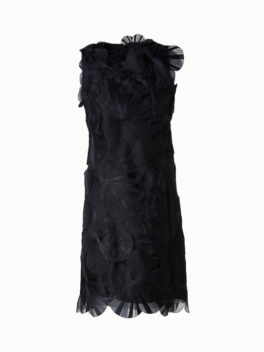 Short Sheath Dress with Poppy Embroidery