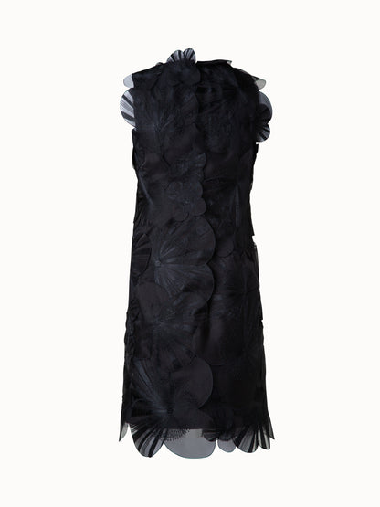 Short Sheath Dress with Poppy Embroidery