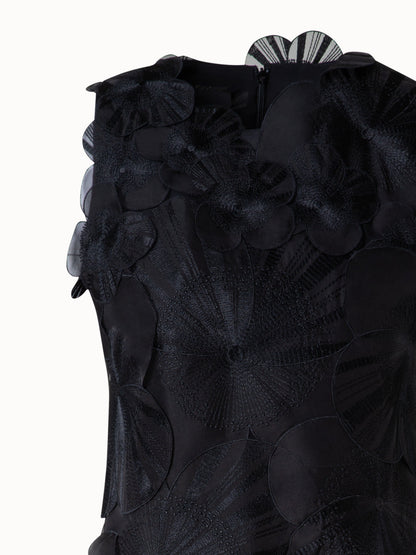 Short Sheath Dress with Poppy Embroidery