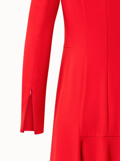 Long Silk Evening Dress with Long Sleeves