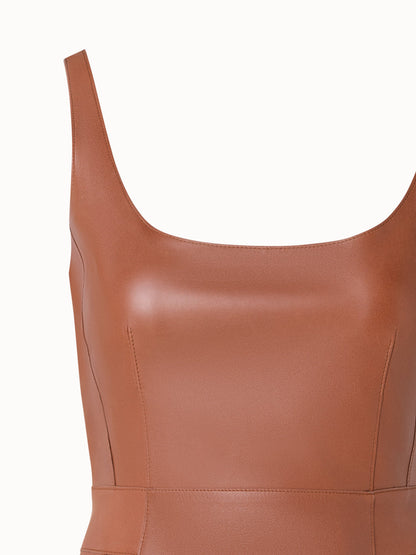 Sleeveless Leather Sheath Dress