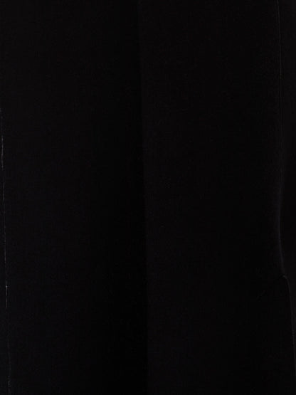Neoprene Velvet Tuxedo Gown with High Slits
