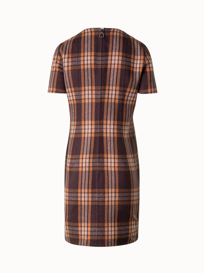Silk Sheath Dress - Check Reversible to Solid