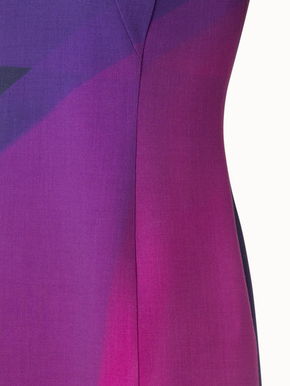 Wool Sheath Dress with Alta Magenta Print