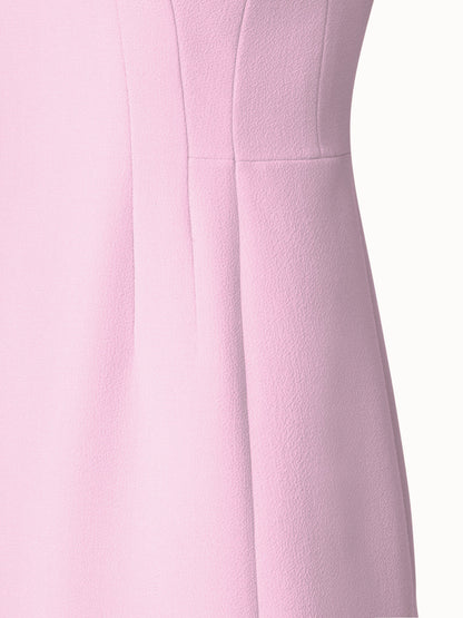 Sheath Dress with Short Sleeves in Wool Cr¨ºpe Double-Face