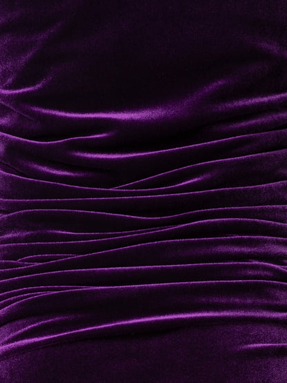 Long Off-Shoulder Velvet Evening Gown