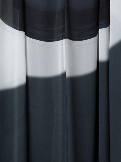 Sleeveless Silk Caftan Dress with Loop Print