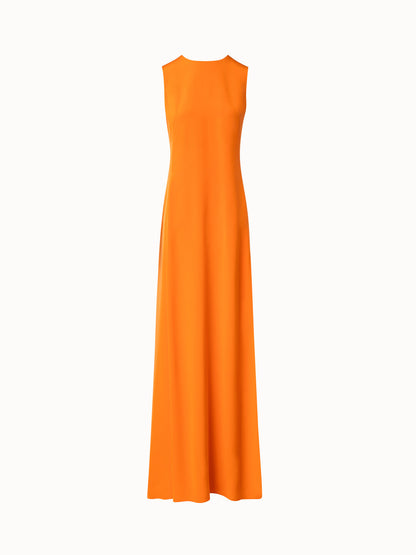 Long Sleeveless Silk Evening Dress with Slit