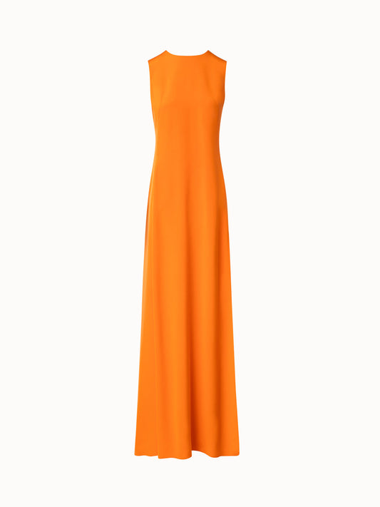Long Sleeveless Silk Evening Dress with Slit