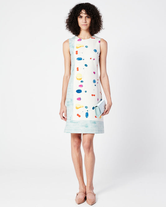 Double-Face Sheath Dress with Fruits Print