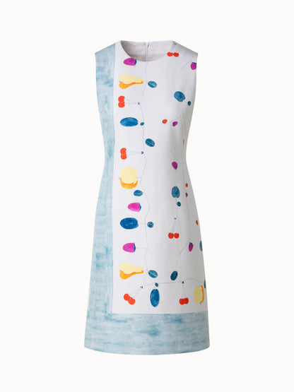 Double-Face Sheath Dress with Fruits Print