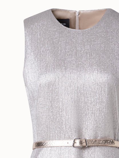 Wool Silk Lurex Midi Dress